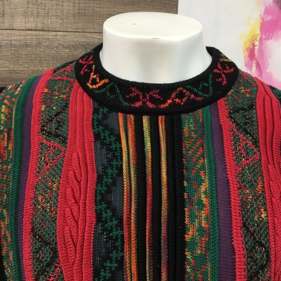 Coogi Style Tundra Mens 3D Sweater L Biggie Hip-Hop Streetwear Knit Crew Neck - Picture 2 of 6